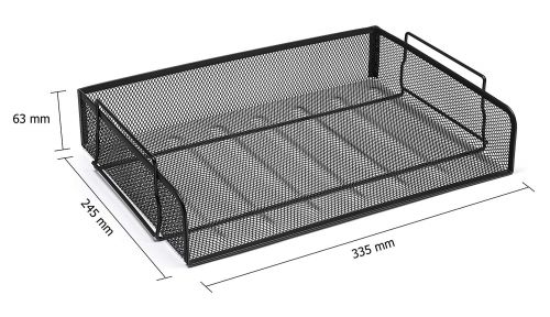 Osco Mesh Letter Tray Stackable Side Load Lscape A4 (Black)