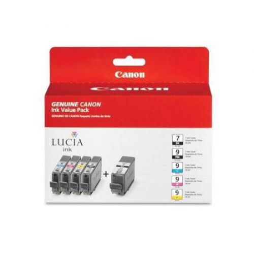 Canon PGI9 Photo Black Cyan Grey Magenta Yellow Standard Capacity Ink Cartridge Multipack 5 x 14ml (Pack 5) - 1034B013