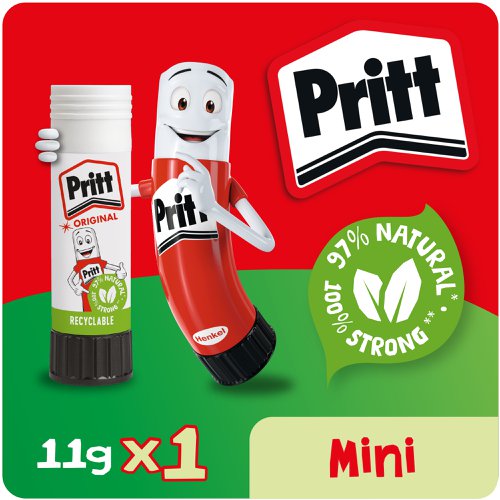 Pritt Original Glue Stick Sustainable Long Lasting Strong Adhesive Solvent Free Retail Hanging Card Value Pack 11g (Pack 12) - 1456073