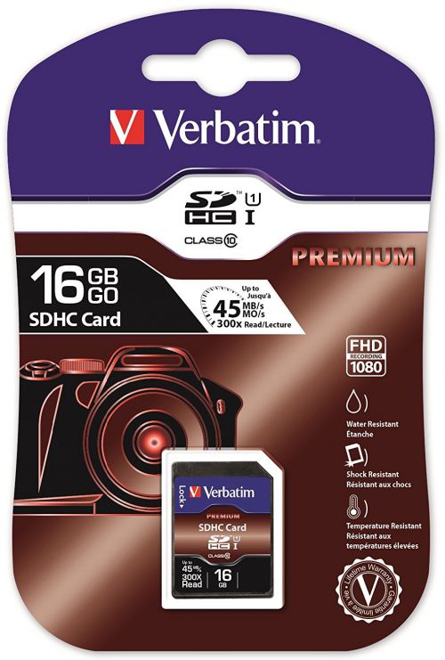 Verbatim 16GB SecureDigital SDHC Card (Class10)