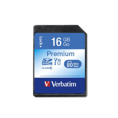Verbatim SDHC Memory Card Class 10 16GB 43962 - VM43962