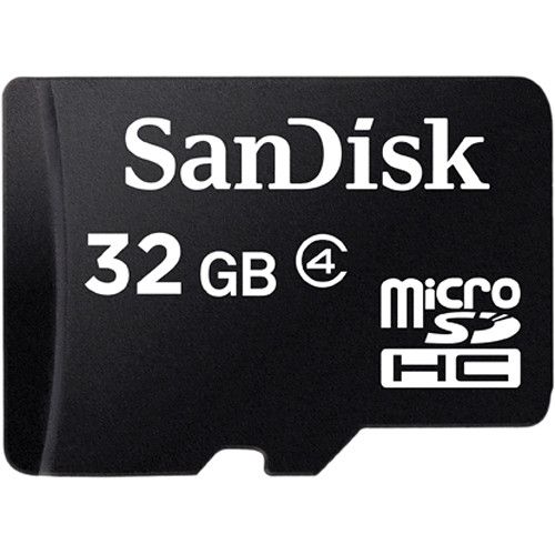 Sandisk 32GB MicroSDHC Class 4 Memory Card + SD Adaptor SDSDQM-032G-B35A