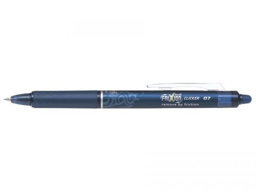 31340PT - Pilot FriXion Clicker Erasable Retractable Gel Rollerball Pen 0.7mm Tip 0.35mm Line Blue (Pack 12) - 229101203
