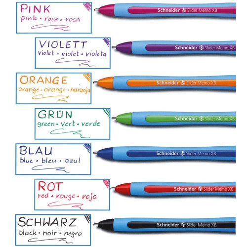 Schneider Slider Memo XB Ballpoint Pen Large Blue (Pack of 10) 150203 Ballpoint & Rollerball Pens TB06424