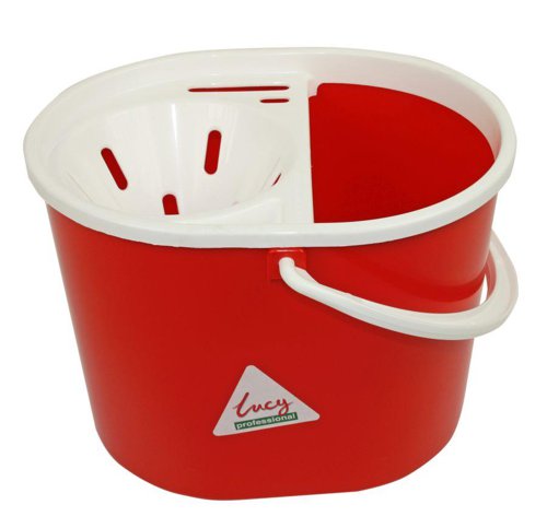 ValueX Plastic Mop Bucket With Wringer 15 Litre Red - 0907005