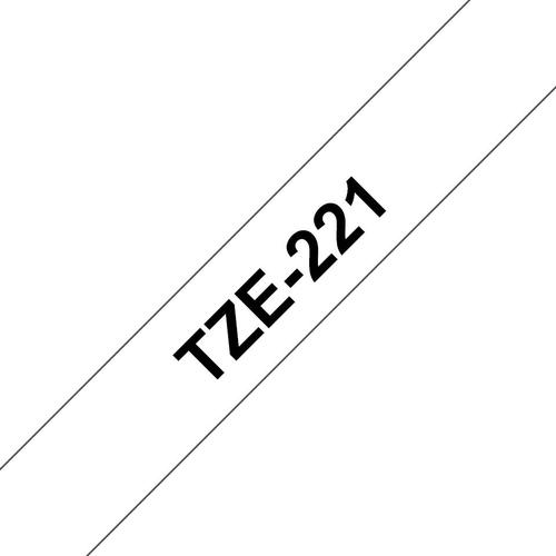 Brother P-Touch 9mm Black on White TZE221 Labelling Tape TZE221