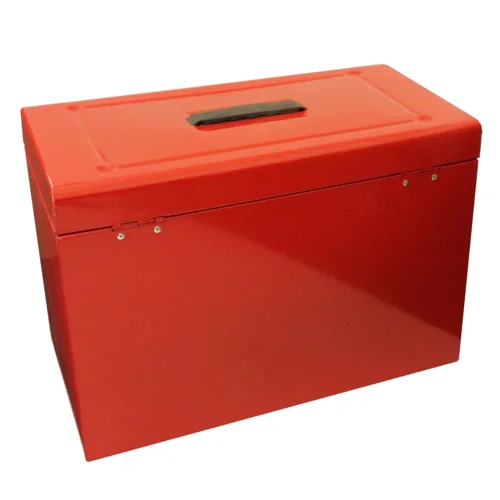 ValueX Cathedral Metal File Box Foolscap Red