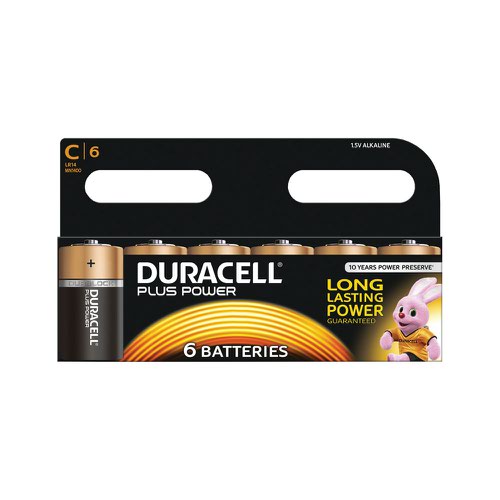 Duracell Plus C Alkaline Batteries (Pack 6) MN1400B6PLUS