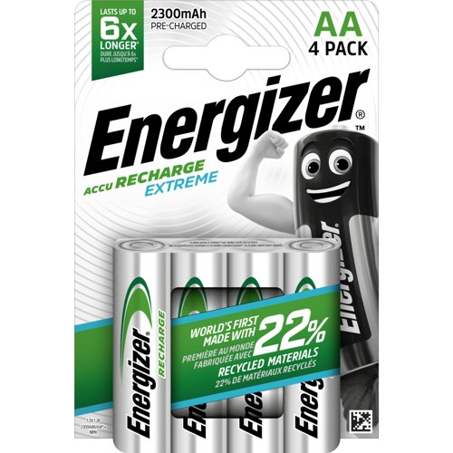 Energizer Rechargeable Extreme AA Battery 2300mAh (Pack 4) - 416893