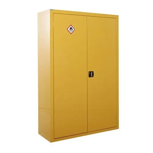 Slingsby Express Flammable Hazardous Substance Storage Cabinet With 3 Shelves COSHH 75Kg Capacity H1800 x W1200 x D460mm Yellow - 314292  47655SL