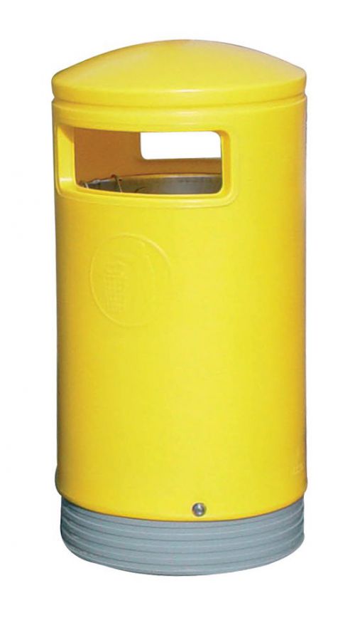 Outdoor Hooded Top Bin 75 Litres Easy Clean Yellow *Non-Returnable*