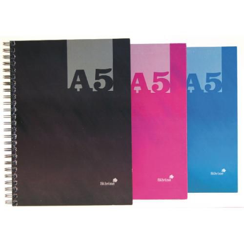 66774SC - Silvine Luxpad A5 Wirebound Hard Cover Notebook Ruled 140 Pages Assorted Colours (Pack 12) - THBA5AC