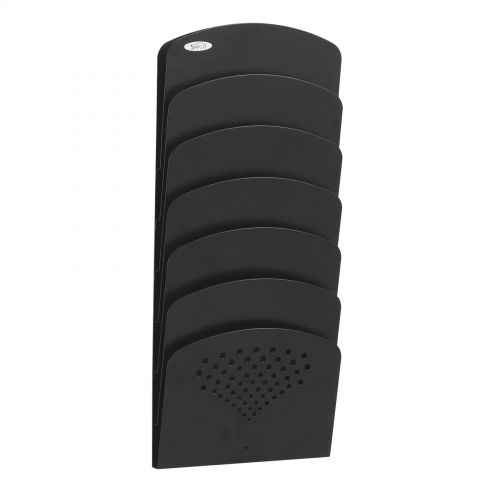 Safco Steel Seven Pocket Wall Rack Black 3185BL