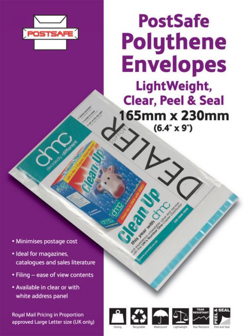 PostSafe Light-Weight Env 165x230mm Clear P07-100 (PK100)