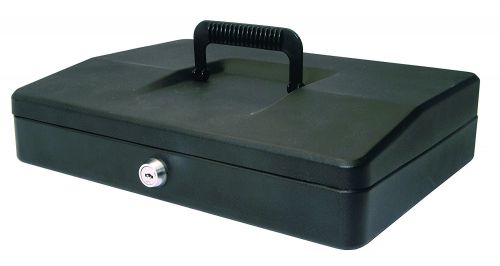Helix 30cm Sloping Lid Cash Box Black