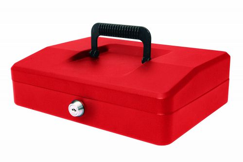 Helix 25cm Sloping Lid Cash Box Red