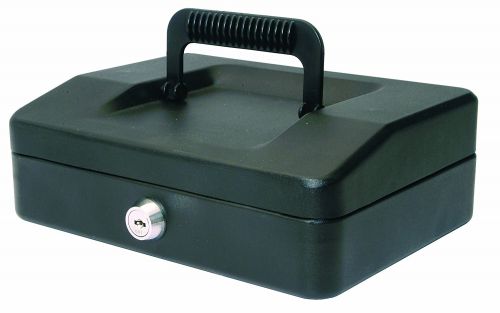 Helix 20cm Sloping Lid Cash Box Black