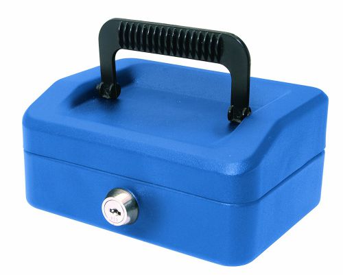 Helix 15cm Sloping Lid Cash Box Blue