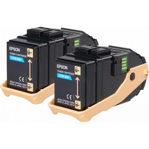 Epson C13S050608 0604 Cyan Toner 2x7.5K Twinpack