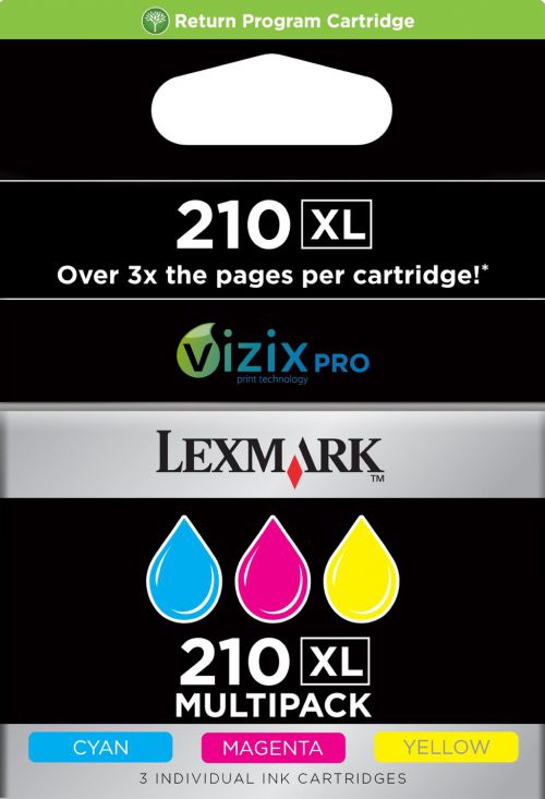 Lexmark 3 Pack 210XL Colour Cmy High Yield Rt