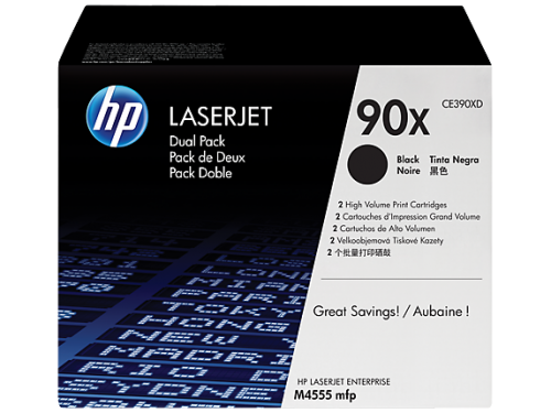 HP 90X Black High Yield Toner Cartridge Twinpack 2 x 24K pages (Pack 2) for HP LaserJet Enterprise M602/M603 - CE390XD