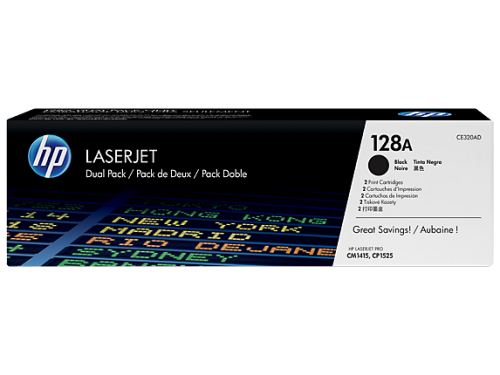 HP CE320AD 128A Black Toner 2K Twinpack