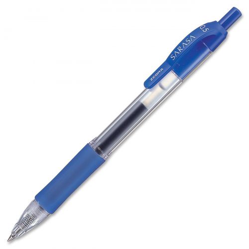 Zebra Sarasa Retractable Gel Rollerball Pen 0.5mm Tip 0.3mm Line Blue (Pack 12) - 46720