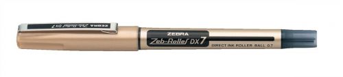 Zebra DX7 Rollerball Liquid Ink Pen Med Needle Point BK PK10