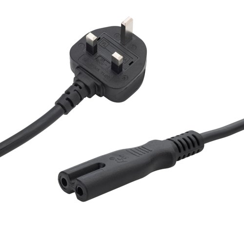 2m UK Mains Power Cable - UK Plug to C7 (Figure 8) Socket 27-0112B