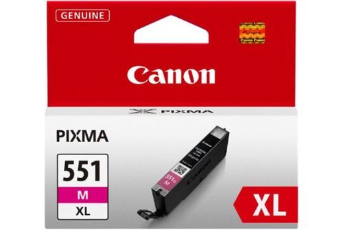 CACLI551XLM | Genuine Canon inks bring out the best in your Canon printer, so you are always assured of exceptional results. Canon inks will keep your Canon printer going at peak performance.This high yield magenta ink provides up to 2x more prints than the standard equivalent. The ChromaLife100+ system magenta ink is used for printing documents and photos. This 11ml ink tank allows you to print up to 660 pages of A4 documents at ISO/IEC 29102 standard..