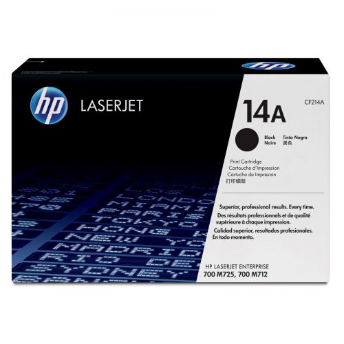 HP 14A Black Standard Capacity Toner 10K pages for HP LaserJet Enterprise M712/M725 - CF214A