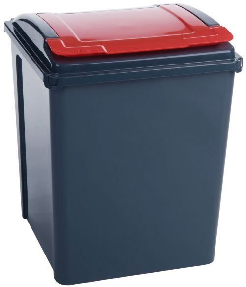 Wham Recycle It Waste Bin 50 Litre with Red Lid