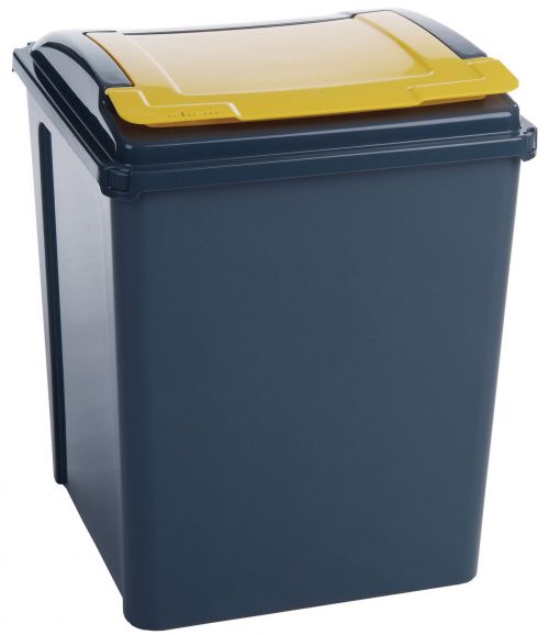 Wham Recycle It Waste Bin 50 Litre with Yellow Lid
