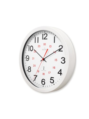Acctim Controller Wall Clock Radio Controlled 300mm White 74172