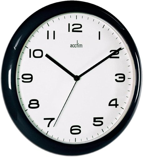 Acctim Aylesbury Quartz Wall Clock 245mm Diameter Black - 92/302