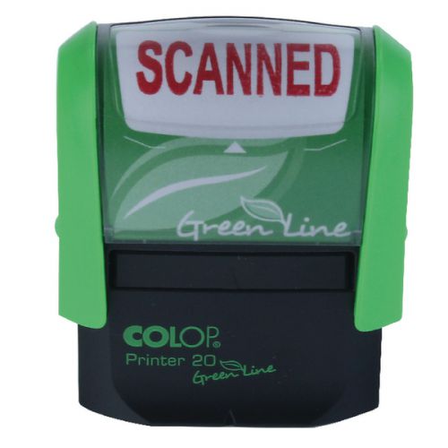 Colop Green Line P20 Self Inking Word Stamp SCANNED 37x13mm Red Ink