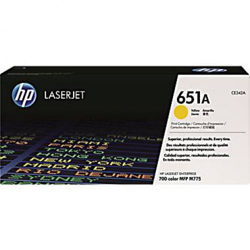 HP 651A Yellow Standard Capacity Toner 16K pages for HP LaserJet Enterprise M775 - CE342A