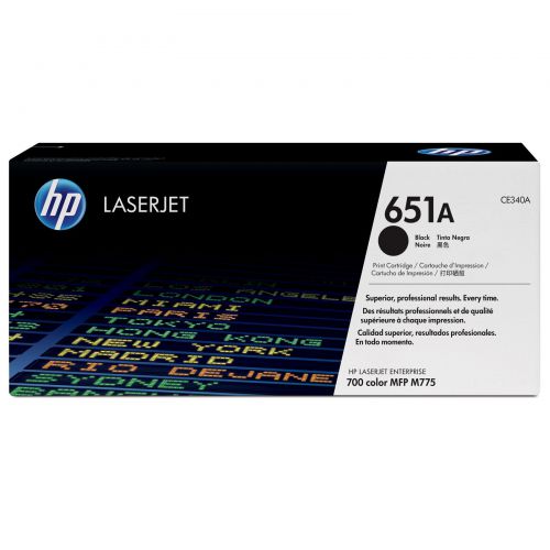 HP 651A Black Standard Capacity Toner 13.5K pages for HP LaserJet Enterprise M775 - CE340A