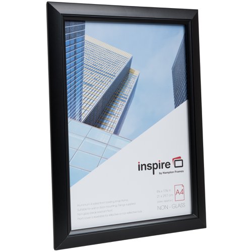 Hampton Frames Promote It A4 Non Glass Frame Black Aluminium PAPFA4BBLK