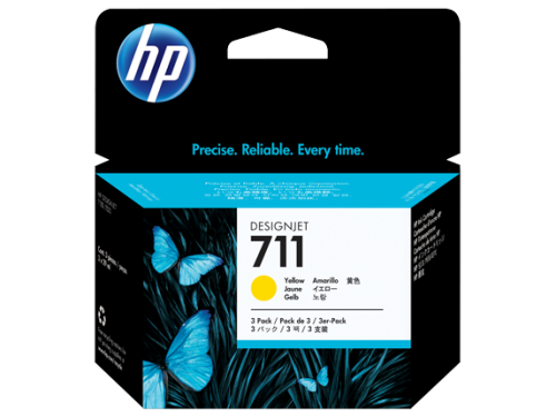 HP 711 Yellow Standard Capacity Ink Cartridge Multipack 3 x 29 ml (Pack 3) - CZ136A