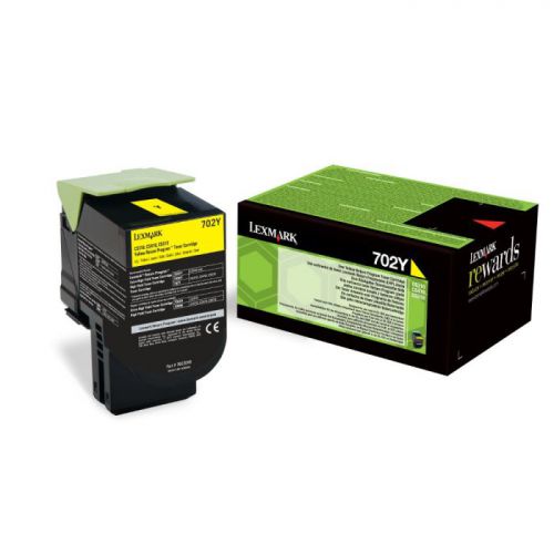 Lexmark 702Y Yellow Toner Cartridge 1K pages - 70C20Y0