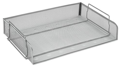 Osco Mesh Letter Tray Stackable Side Load Lscape A4 (Silver)