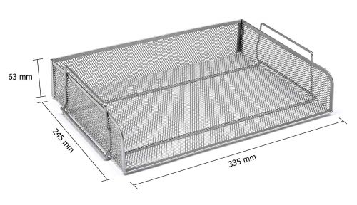 Osco Mesh Letter Tray Stackable Side Load Lscape A4 (Silver)