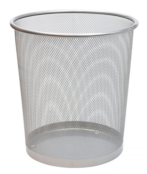 Osco Mesh Waste Bin Lightweight Sturdy Scratch Resist (Silver)