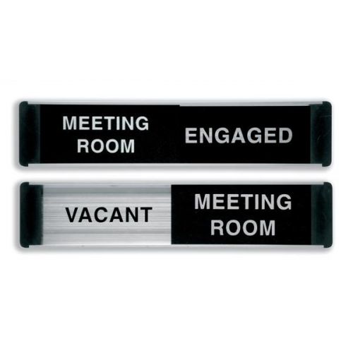 Engaged/Vacant Meeting Room Door Panel Aluminium/PVC W255xH52mm Self-adhesive BA101