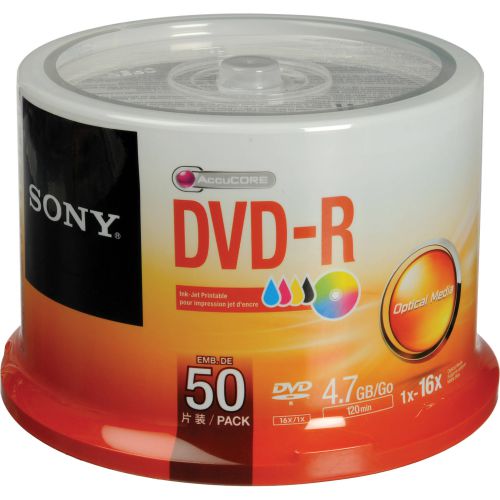 Sony DVD-R 16X 50 Pack Spindle Ink Printable