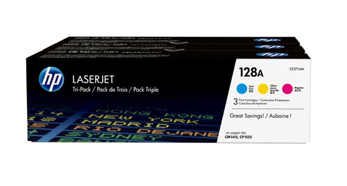 HP 128A Multipack Standard Capacity Toner 3x 1.3K pages for HP LaserJet Pro CM1415/CP1525 - CF371AM