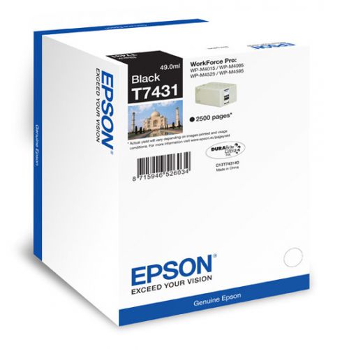 Epson T7431 Black Ink Cartridge 49ml - C13T74314010
