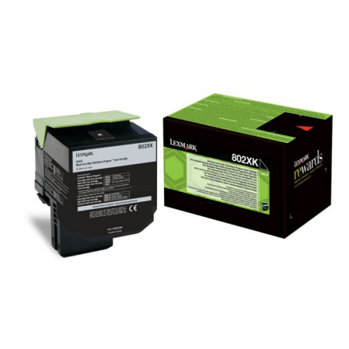 Lexmark 802XK Black Toner Cartridge 8K pages - 80C2XK0