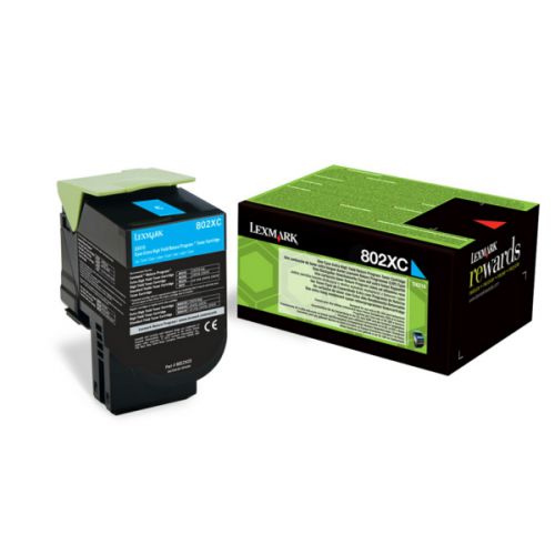 Lexmark 802XC Cyan Toner Cartridge 4K pages - 80C2XC0